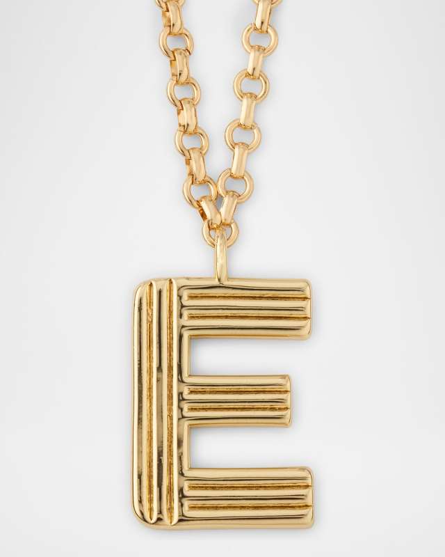 Oversize Etched Letter Necklace